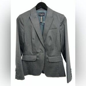 Banana Republic Factory Gray Stripe Suit Jacket, Size 2P
